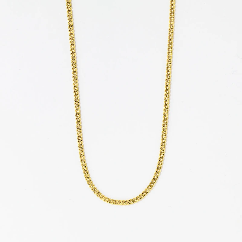 2.1mm Hollow Miami Cuban Chain in 10K Yellow Gold (18")