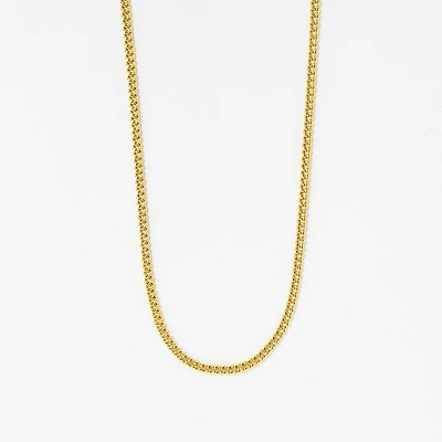 2.1mm Hollow Miami Cuban Chain in 10K Yellow Gold (18")