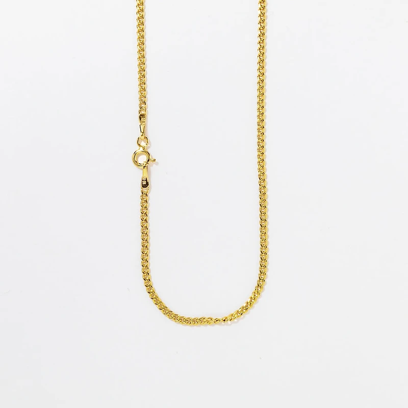2.1mm Hollow Miami Cuban Chain in 10K Yellow Gold (20")