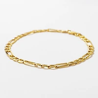 4.8mm Hollow Figaro Bracelet in 10K Yellow Gold - 8mm