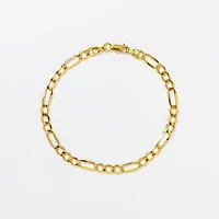 4.8mm Hollow Figaro Bracelet in 10K Yellow Gold - 8mm