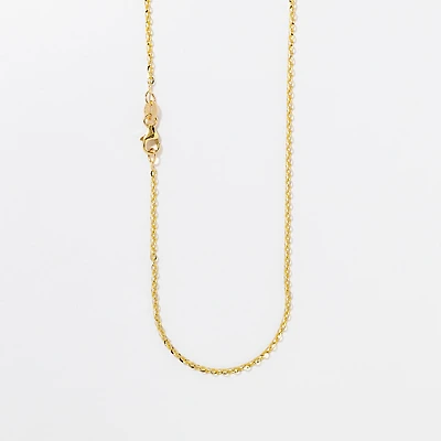 1.6mm Round High Polished Cable Chain in 10K White and Yellow Gold (18