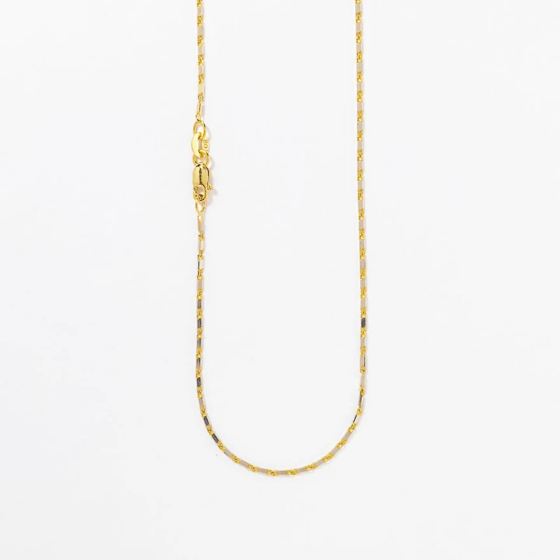 1.00mm Luro Link Chain in 10K Yellow and White Gold