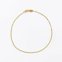 1mm Luro Link Bracelet in 10K Yellow and White Gold - 7.5mm