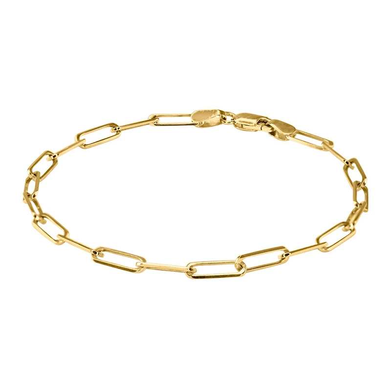 Paperclip Bracelet in 10K Italian Yellow Gold