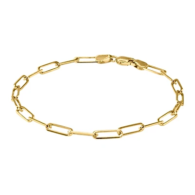 Paperclip Bracelet in 10K Italian Yellow Gold