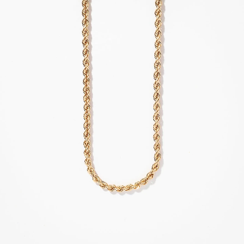 3mm Rope Chain in 10K Yellow Gold (28")