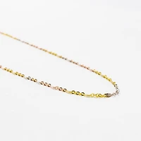 Diamond Cut Disc Necklace in 10K Yellow Rose and White Gold