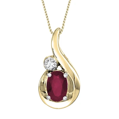Ruby Necklace in 10K Yellow Gold