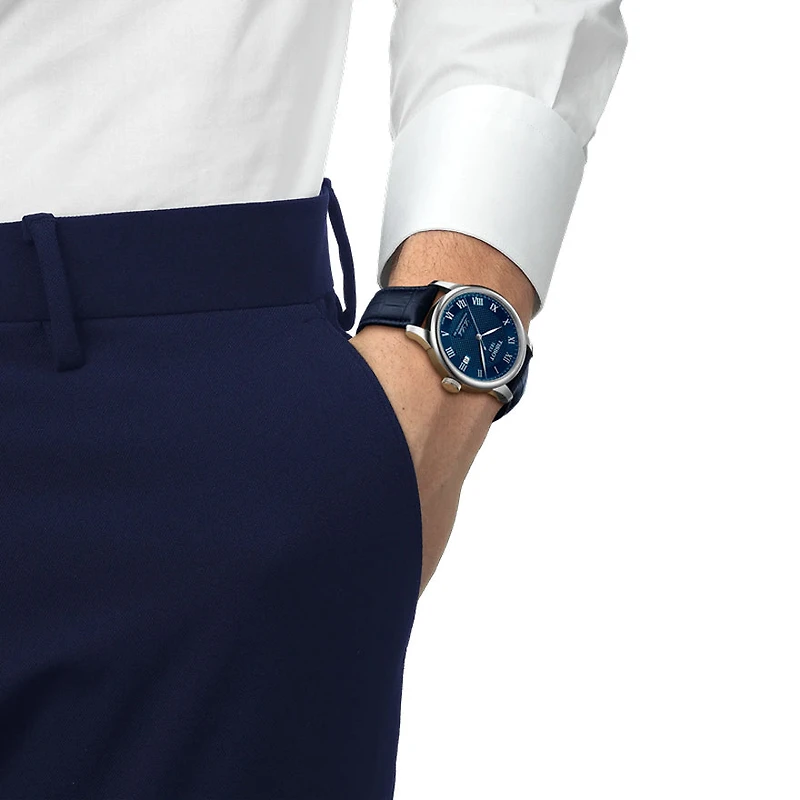 Tissot Le Locle 39mm Blue Dial Blue Strap Watch | T0064071604300