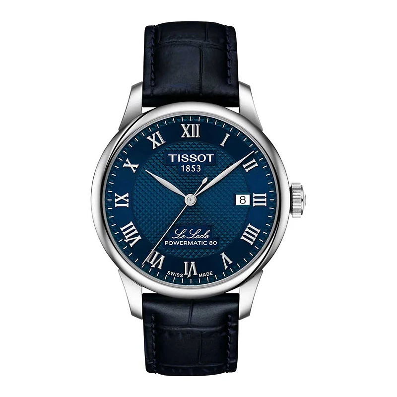 Tissot Le Locle 39mm Blue Dial Blue Strap Watch | T0064071604300
