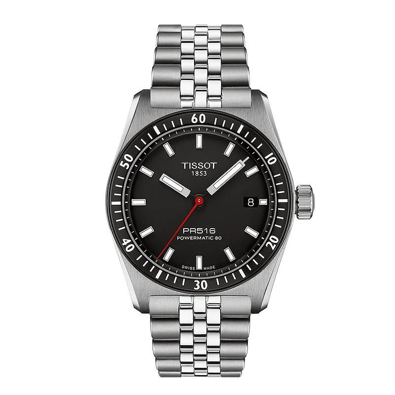 Tissot PR516 Powermatic 80 Black Dial Watch | T1494071105100
