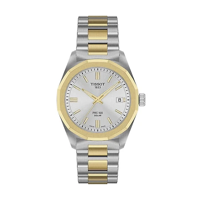 Tissot PRC 100 Solar Silver Dial 34mm Watch | T1518222203100