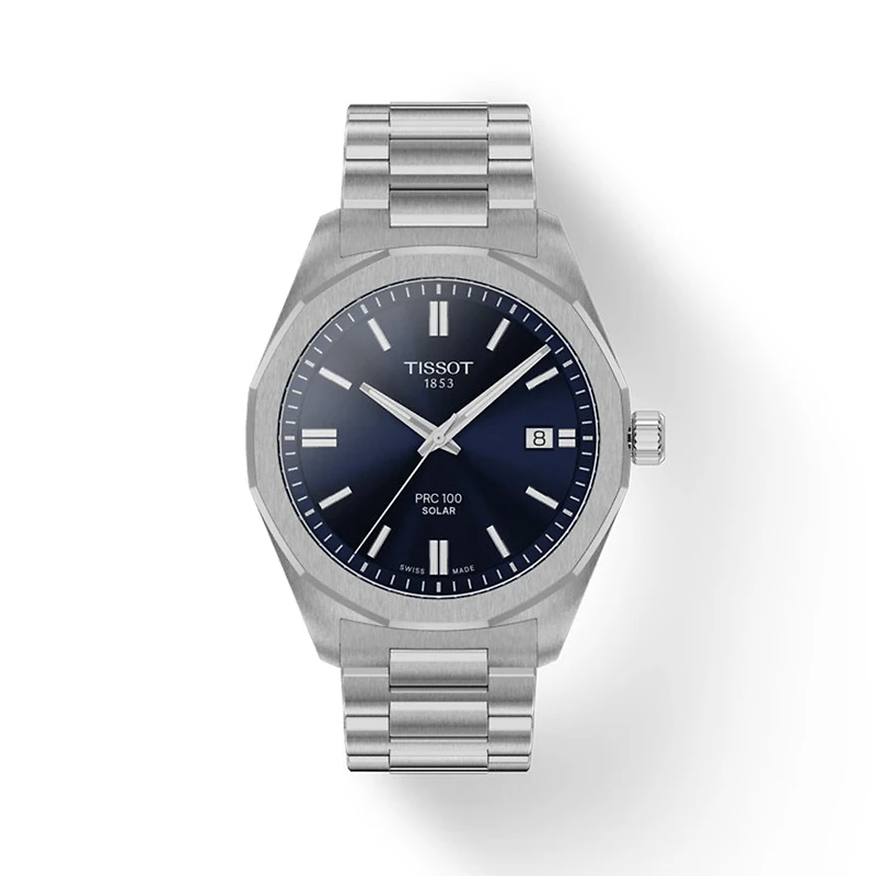 Tissot PRC 100 Solar 39mm Blue Dial Watch | T1514221104100