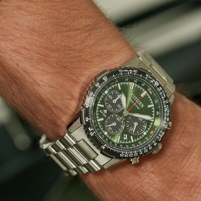 Citizen Eco-Drive Promaster Navihawk Khaki Green Dial Watch | CA4664-6