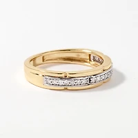 Men's Diamond Wedding Band 10K Yellow and White Gold (0.20 ct tw)