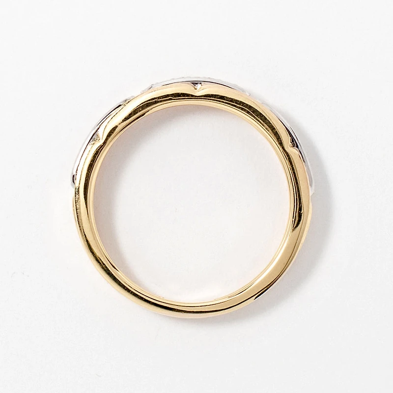 Men's Diamond Wedding Band 10K Yellow and White Gold (0.20 ct tw)