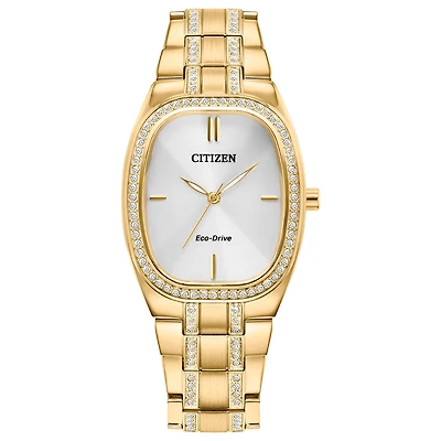 Citizen Eco-Drive Crystal Gold Tone Stainless Steel Watch | EM1082-50A