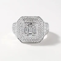 Diamond Cluster Ring 14K White Gold (2.00 ct tw)