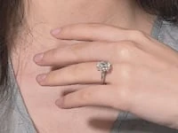Lab Grown Oval Cut Diamond Engagement Ring 14K White Gold (3.00 ct