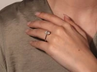 Lab Grown Oval Cut Diamond Engagement Ring 14K White Gold (1.57 ct