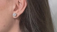 Lab Grown Round Cut Diamond Stud Earrings in 14K White Gold (4.00 ct t