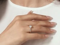 Canadian Diamond Solitaire Engagement Ring 14K White Gold (1.00 ct