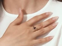 Garnet Ring 10K Yellow Gold