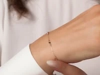 10K Yellow Gold Bracelet with Diamond Cut Balls