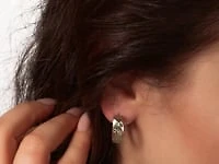 Textured Hoop Earring in 10K Yellow Gold