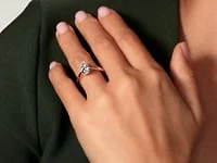 Lab Grown Pear Cut Diamond Engagement Ring 14K Yellow Gold (1.50 ct