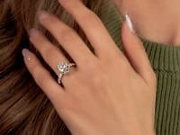 Lab Grown Oval Cut Diamond Engagement Ring 14K White Gold (3.50 ct