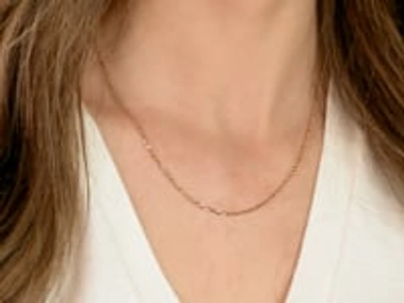 1.6mm Round High Polished Cable Chain in 10K White and Yellow Gold (18