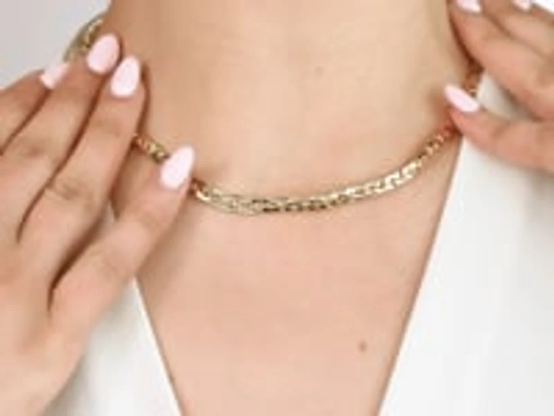 5mm Wide Link Chain in 10K Yellow Gold (17")