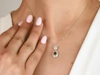 Ruby Necklace in 10K White Gold