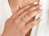 Diamond Petal Cluster Ring 10K White Gold (0.40 ct tw)