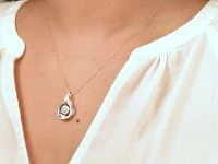 Diamond Cluster Necklace in 10K Yellow and White Gold (0.33 ct tw)