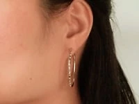 Diamond Cut Hoop Earrings in 10K Yellow Gold