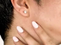 Lab Grown Diamond Stud Earrings in 14K White Gold ( ct tw
