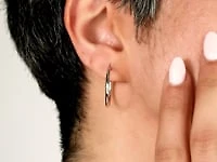 2x24mm Tube Hoop Earrings in 14K White Gold