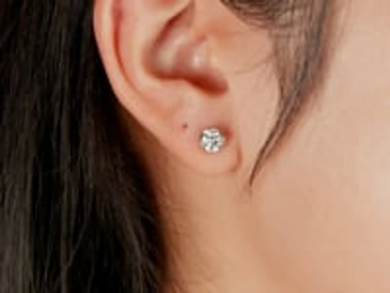 Lab Grown Diamond Stud Earrings in 14K White Gold (1.00 ct tw)