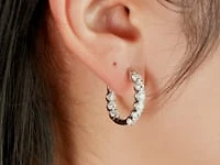 Lab Grown Diamond Hoop Earrings in 14K White Gold (3.00 ct tw)
