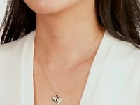 Diamond Angel Wing Necklace in 10K Yellow Gold (0.13 ct tw)