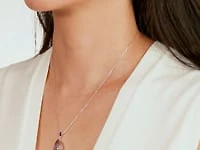 Amethyst Necklace in 10K White Gold