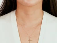 Tube Cross Pendant in 10K Italian Yellow Gold
