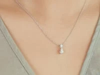 Pear Shape Lab Grown Diamond Necklace in 14K White Gold (0.70 ct tw)