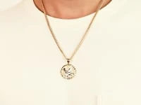 Eagle Medallion Pendant in 10K Yellow and White Gold