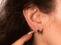 Oval Garnet Earrings in 10K Yellow Gold