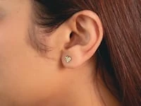 Heart Stud Earrings in 10K Yellow Gold