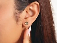 Flower Stud Earrings in 10K Yellow Gold